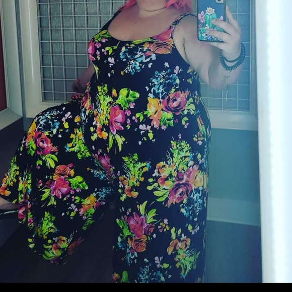 🆕️🌺FLORAL CULOTTE JUMPSUIT - SUPER SOFT - NEON 🌺 - Picture 7 of 10